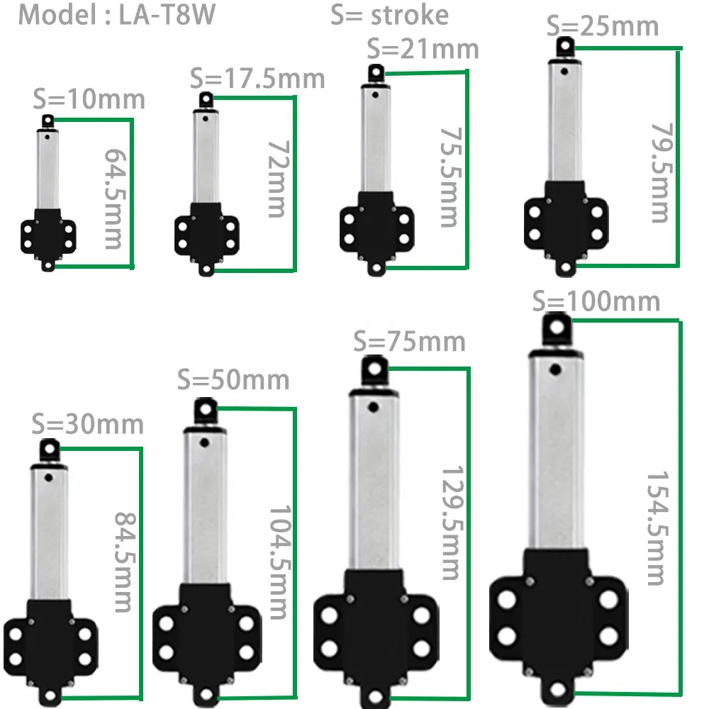 Attuatore lineare piccolo all'ingrosso 12 VDC motore tubolare Mini attuatore lineare elettrico con staffe di montaggio