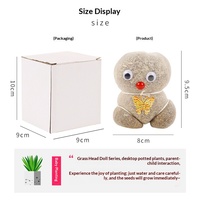 Poupée à Tête d'Herbe aux Grands Yeux, Créative, pour Enfants de Maternelle, Plante en Pot Petite et Intérieure à Planter Soi-même, Cadeau