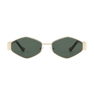 Gafas de Sol Unisex con Marco Metálico Rectangular, Lentes Verdes, 100% Protección UV, Protección Solar para Adultos - Product Image 1