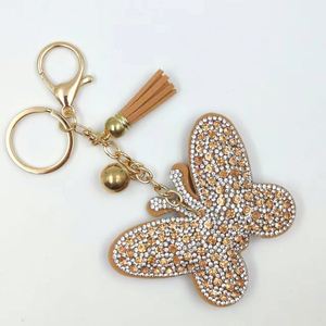 Creative Diamond Butterfly Fringe Keychain Hot Glass Material Bag Hanging Ornament Unique and Stylish Keychain - Product Image 4