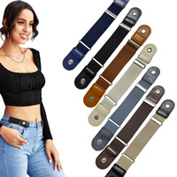 Ceinture invisible sans perforation pour jeans, style décontracté, avec bouton-pression, taille ajustable, élastique large et extensible