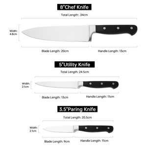Set di 3 Coltelli da <span class=keywords><strong>Chef</strong></span> Super Affilati con Confezione Regalo, Set di Coltelli da Cucina per <span class=keywords><strong>Chef</strong></span>, Disponibile in Fabbrica a Yangjiang - Product Image 3