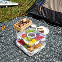 Boîte de rangement PET de qualité alimentaire avec couvercle scellé divisé en plastique étanche à la poussière et à l'humidité pour la conservation des bonbons et des collations