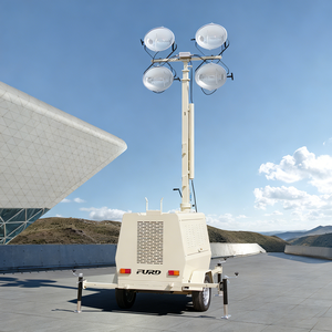 Torre de Iluminación de 9m con Remolque: Iluminación de Área Amplia y Mástil Retráctil de 1 Tonelada - Product Image 1