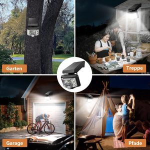 Foco Solar Exterior Impermeable IP65, Luces Solares Ajustables con Sensor de Movimiento, Lámpara de Seguridad de Pared con 8 LED, Luz de Jardín de 6000K - Product Image 5