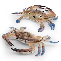 Crabe marin simulé grand modèle, organisme marin Portunus Tritaeniorhynchus, crabe blanc, ornements décoratifs, jouet