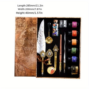 1 ensemble (ensemble de 6 bouteilles d'encre) stylo <span class=keywords><strong>plume</strong></span> <span class=keywords><strong>plume</strong></span> vintage europé<span class=keywords><strong>en</strong></span>-stylo <span class=keywords><strong>en</strong></span> <span class=keywords><strong>verre</strong></span> avec joint de peinture-spécial pour cadeau souvenir - Product Image 2