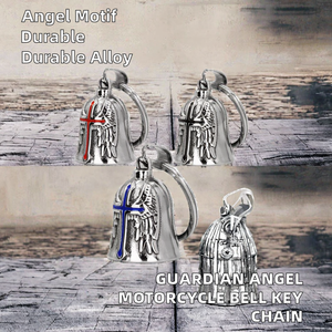 Porte-clés en alliage de zinc avec breloque boussole, forme 3D, résistant, collier ange avec cœur, croix, plumes et ailes, porte-bonheur et protecteur de route - Product Image 4