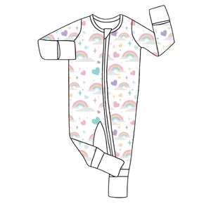 Pijama de Bambú con Cremallera para Bebé, Mameluco Palin, Traje de Dormir para Niña