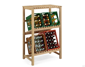 Support mobile en bois pour boissons chaudes, idéal pour bar et maison, avec rangement pour snacks, bacs à boissons et seaux à glace - Product Image 1