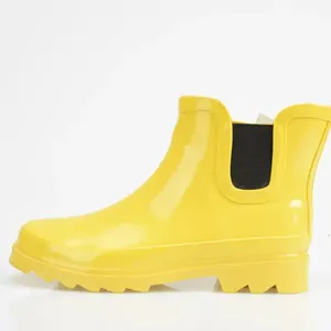 时尚女士批发定制低帮防水短款黄色橡胶冬季女式雨靴