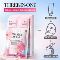 Masque en trois étapes au collagène de fleurs de cerisier SADOER, essence de fleurs, produit de soin hydratant pour la peau