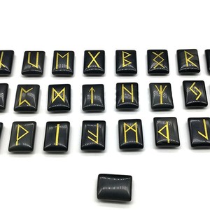 Ensemble de pierres en obsidienne <span class=keywords><strong>Rune</strong></span> noire naturelle feng shui, décoration intérieure - Product Image 2