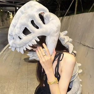Chapeau de costume squelette de dinosaure en peluche, très populaire, pour enfants et adultes |   Déguisement en peluche pour Halloween, cadeau d'anniversaire, tenue de fête - Product Image 4