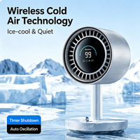 Ventilateurs de refroidissement silencieux pour bureau personnel avec minuterie, 100 vitesses, réglage coulissant 120 °   Petit ventilateur de table portable à alimentation USB rotatif