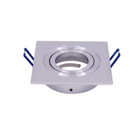 Module LED encastré rond carré argenté, mini spot, cadre pour ampoule GU5.3, support pour ampoule MR16 GU10, boîtier pour downlight LED