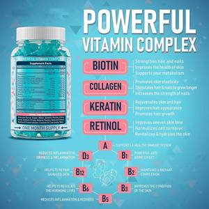 Bonbons Gommeux Multivitaminés Végétaliens Naturels pour Adultes avec Logo Personnalisé, Biotine, Collagène, Beauté, Croissance Capillaire, Complément <span class=keywords><strong>Alimentaire</strong></span> Améliorant la Santé - Product Image 4