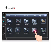 Reproductor MP5 para coche Podofo 2Din, radio para coche, estéreo para coche, autorradio con pantalla táctil de 7 pulgadas, audio BT, USB, AUX 7018B, venta al por mayor, stock UE