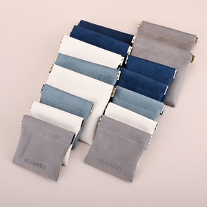 GLAMPKG Custom logo Exquisite Suede Shrapnel <b>Bag</b> Jewelry Pouch Cosmetic Lipstick Automatic Closed <b>Bag</b> <b>Make</b> <b>up</b> Packing <b>Bag</b> - Product Image 3