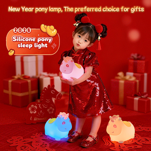 Lampada da Notte per Bambini in Silicone Morbido di Grado Alimentare, Luce LED RGB Colorata, Controllo Touch, Dimmerabile, USB, per Cameretta - Product Image 4