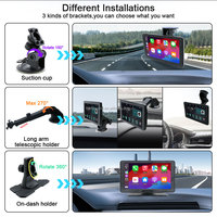 Pantalla inteligente portátil CarPlay Android Auto de 7 pulgadas con WIFI Bluetooth Control de voz en el tablero para coche universal