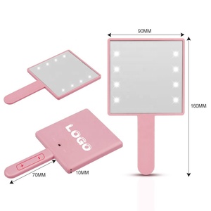 Salon-Friendly Promotional Hand Mirror with LED for Beauty and Personal Care