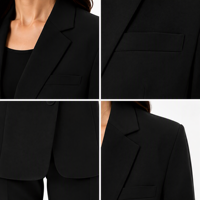 Ensemble de costume pour femme de luxe, blazer noir formel à un bouton, pantalon droit, vêtements de bureau, tenue de carrière, haut de gamme
