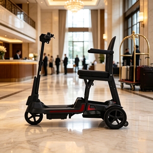 Scooter de mobilité tout-terrain léger 14 kg (31 lb) pliable en une étape, portable, pour le voyage et l'extérieur, moteur 270 W, trois roues - Product Image 2