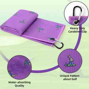 Personalized Logo Embellished Plain Dyed Microfiber Golf Sports Towels-Eco-Friendly Antimicrobial Quick-Dry Rectangle - Product Image 3