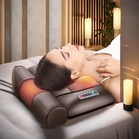 Coussin de massage vibrant à airbag complet avec fonction Shiatsu électrique, rouleau infrarouge, coussin d'air pour le cou et les pieds