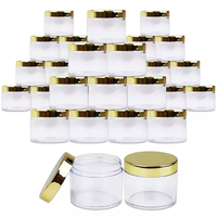 Conteneurs cosmétiques vides de luxe, pot en plastique, 10 pièces, 1oz, 2oz, 4oz, 8oz, poudre acrylique, emballage biodégradable, avec couvercle doré