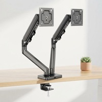 Support double écran à livraison rapide pour moniteurs de 17 à 37 pouces, VESA 100x100mm, en acier laminé à froid, inclinaison et rotation à 70 degrés, charge 2-9kg