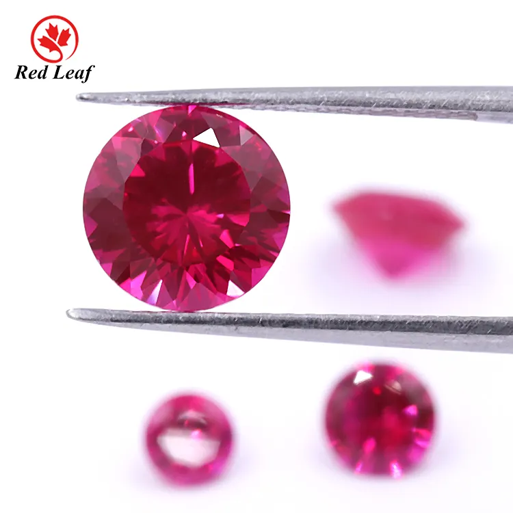 Redleaf Gems Wholesale Price Sale Loose Gemstone Synthetic Rubis Stone Lab Grown Ruby