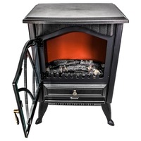Cheminée électrique autoportante en métal avec flamme LED Koctas, thermostat réglable, pour usage domestique et hôtelier