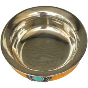 PARIJAT Artesanía Tradicional Cena Redonda Sopa Ensaladera Elegante Acero Inoxidable para Regalo Propósito 6X6X2,5 Pulgadas - Product Image 1