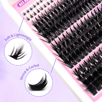 DIY Spikes Lash 320Clusters avec cils inférieurs, faux cils faits à la main en PBT, style européen pour un effet salon de cils, cils en fibres douces
