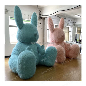 Décorations gonflables pour événements promotionnels en intérieur et en extérieur, lapin en peluche gonflable géant, lapin en fourrure publicitaire pour les activités - Product Image 4