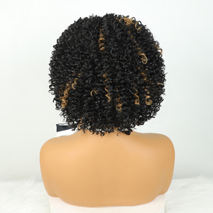 Perruque afro synthétique courte bouclée résistante à la chaleur en fibre haute température - Product Image 2