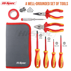 Juego de 8 piezas de destornilladores y alicates con aislamiento VDE, kit de herramientas para electricistas con estuche blando para reparación electrónica. - Product Image 2