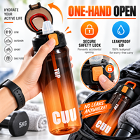 Bouteille d'eau sport personnalisée OEM 750 ml avec paille, couvercle à clapet à ouverture rapide et verrou de sécurité pour la salle de sport, les activités de plein air et les voyages