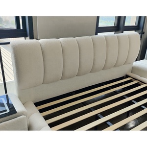 Letti Imbottiti Moderni in Tessuto Personalizzati e Lussuosi con Contenitore, per Letti Matrimoniali Grandi e King Size in Legno - Product Image 5