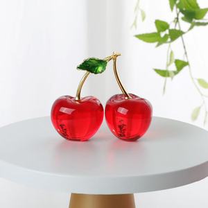 Adorno de Cristal con Cruz de Rosa y <span class=keywords><strong>Cereza</strong></span>, Ecológico, Grabado, Fruta Decorativa, Regalo Coleccionable para Bodas, Cumpleaños, Fiestas y Otras Ocasiones - Product Image 1