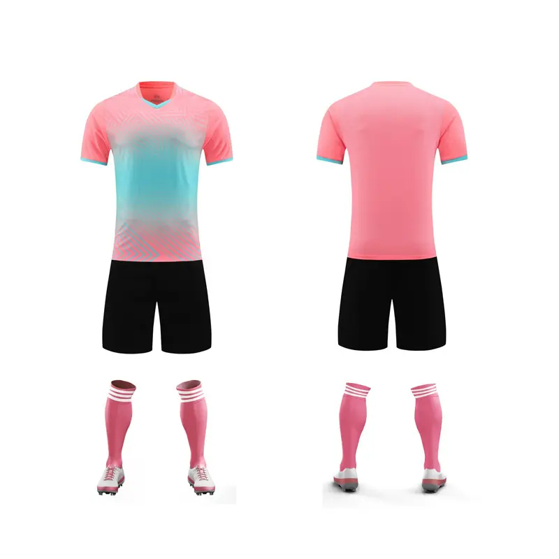 Hoge Kwaliteit Heren Sportkleding Heren Comfortabele 100% Polyester Sport Jersey Voetbal Uniform Sublimatie Afdrukken
