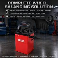 Équilibreuse de roues numérique automatique GATmatic KWB400 avec affichage LED, précision 1g, 8S, 10-24 pouces, 1000 mm, 93 kg, certifiée CE