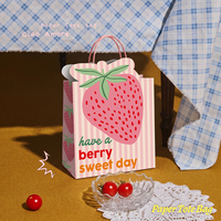 Sacs d'emballage de boulangerie durables et écologiques en gros, sacs d'emballage en papier kraft mignons en forme de fruits pour cadeaux avec poignées en corde de coton