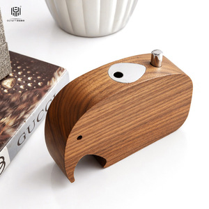 Wooden <b>Elephant</b> Toothpick Holder Solid Wood Handmade Desktop <b>Decoration</b> - Product Image 1