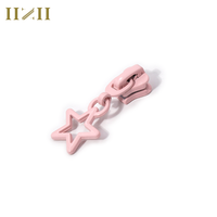Glissières de fermeture éclair en métal de taille 5, personnalisées, colorées, en forme d'étoile, tirette de fermeture éclair en nylon, tête de fermeture éclair rose pour sacs