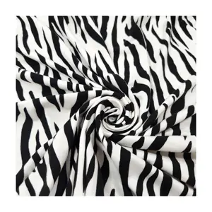 Offre Spéciale doux ANIMAL PRINT tissu Polyester spandex Dty Brush zèbre Print stretch doux tricot tissu