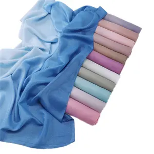 Cachecol longo para mulheres muçulmanas ombre shimmer seda hijab