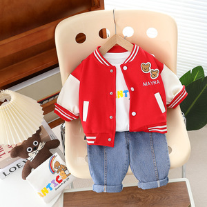 Completo Casual da Baseball a Tre Pezzi con Stampa per Bambini Maschi da 1 a 5 Anni - Product Image 5